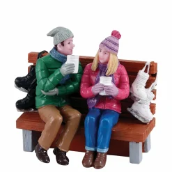 Personnages Lemax Chocolat chaud sur un banc