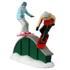Personnages Lemax Plaisir en snowboard