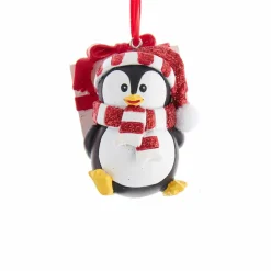 Pingouin de Noël à suspendre (H7,5 cm) Echarpe Noir