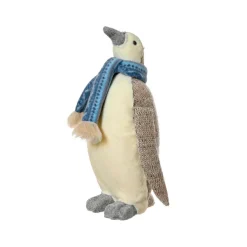 Pingouin de Noël (H26 cm) Igloo écharpe bleu clair