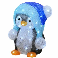 Pingouin lumineux 60 LED (H33 cm) Fripon Blanc froid