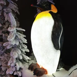 Pingouin lumineux fibre de verre 8 LED (H50 cm) Zélian Blanc froid