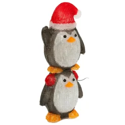 Pingouins lumineux solaire 50 LED (H49 cm) Les copains clignotants Blanc froid