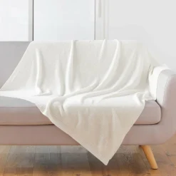 Plaid (150 cm) Tricotine Ecru