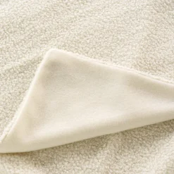 Plaid bouclette (150 cm) Wooly Ecru