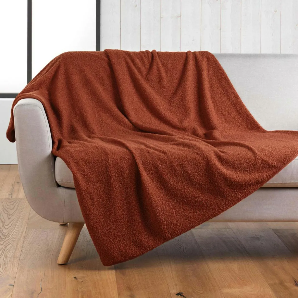 Plaid bouclette (180 x 220 cm) Wooly Terracotta