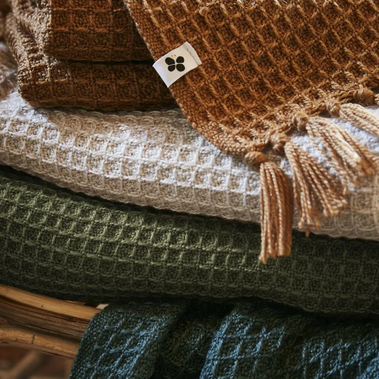 Plaid canapé matière recyclée (130 x 160 cm) Gabin Vert thym