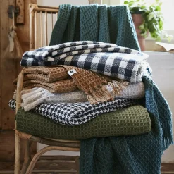 Plaid canapé matière recyclée (130 x 160 cm) Gabin Vert thym