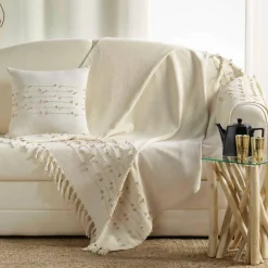 Plaid coton (120 x 150 cm) Golden Sunset Ecru