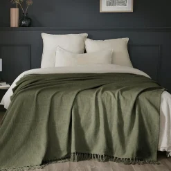 Plaid coton (180 x 220 cm) Sixtine Vert romarin