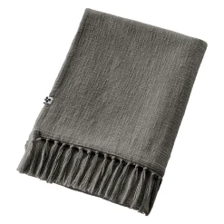 Plaid coton (130 x 160 cm) Sixtine Gris ardoise