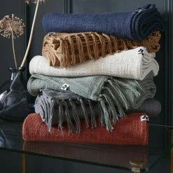 Plaid coton (130 x 160 cm) Sixtine Gris ardoise