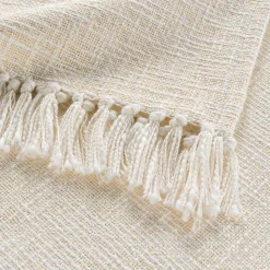 Plaid coton doux (125 x 150 cm) Ziggy Ecru