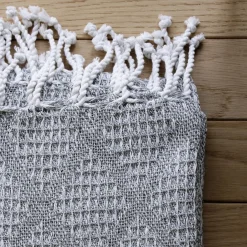 Plaid coton recyclé (130 x 160 cm) Dune Gris clair