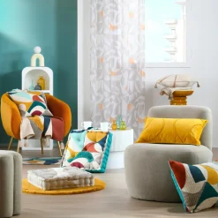 Plaid coton recyclé (125 x 150 cm) Blokken Multicolore