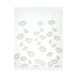 Plaid coton recyclé doux (125 x 150 cm) Oriana Ecru