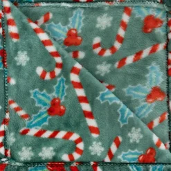 Plaid de Noël (130 x 180 cm) Houx et sucre d'orge