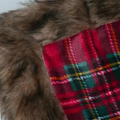 Plaid de Noël en flanelle (130 x 160 cm) Carreaux Tartan Rouge et vert