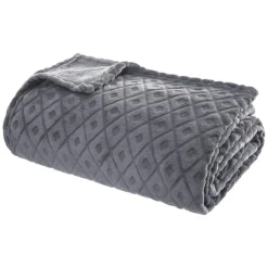 Plaid doux (230 cm) 3D Losange Gris foncé