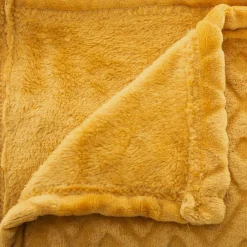Plaid doux (150 cm) 3D Losange Jaune ocre