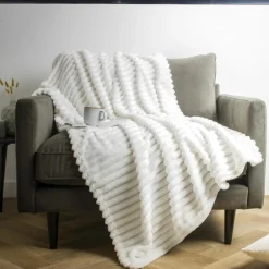 Plaid doux (125 x 150 cm) Dune Ivoire