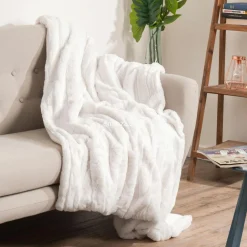 Plaid doux (180 x 230 cm) Manoir Blanc