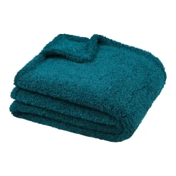 Plaid doux (180 x 220 cm) Montreal Bleu pétrole