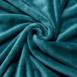 Plaid doux flanelle (220 x 240 cm) Didou Bleu canard