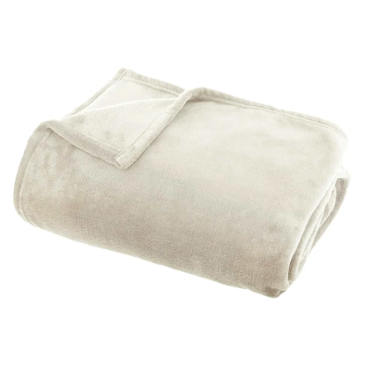 Plaid doux flanelle (220 x 240 cm) Didou Beige grège