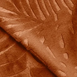 Plaid doux flanelle (220 x 240 cm) Flore Cuivre