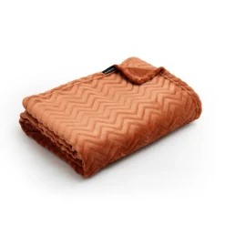 Plaid doux flanelle (125 x 150 cm) Zag Cuivre