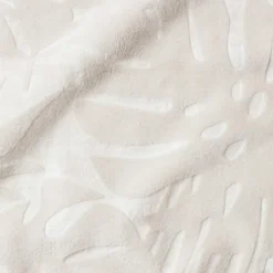 Plaid doux flanelle (180 x 230 cm) Flore Ecru