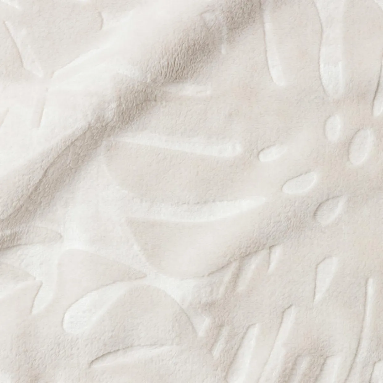 Plaid doux flanelle (180 x 230 cm) Flore Ecru