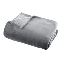 Plaid doux flanelle (125 x 150 cm) Didou Gris clair