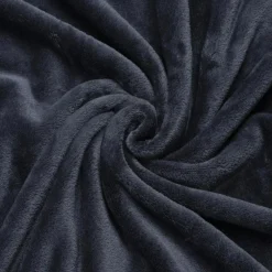 Plaid doux flanelle (130 x 180 cm) Didou Gris anthracite