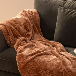 Plaid doux flanelle (180 x 230 cm) Ryo Marron