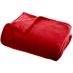 Plaid doux flanelle (180 x 230 cm) Didou Rouge