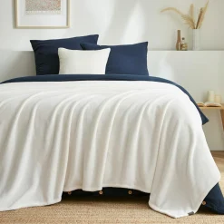 Plaid doux flanelle (180 x 230 cm) Didou Ivoire