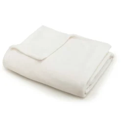 Plaid doux flanelle (180 x 230 cm) Didou Ivoire