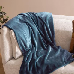 Plaid doux flanelle (180 x 230 cm) Cuddly Bleu foncé