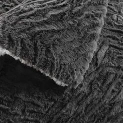 Plaid fausse fourrure (150 cm) Toronto Taupe foncé