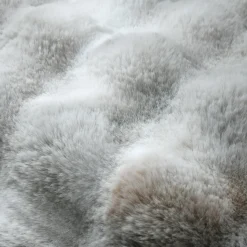 Plaid fausse fourrure (130 x 150 cm) Nebraska Gris perle