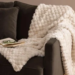 Plaid fausse fourrure (120 x 160 cm) Adriel Beige