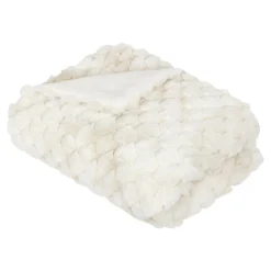 Plaid fausse fourrure (120 x 160 cm) Adriel Beige