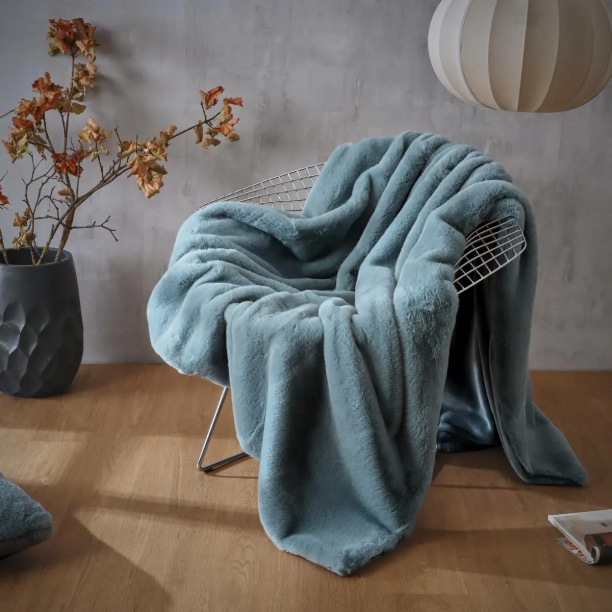 Plaid fausse fourrure (140 x 200 cm) Finn Bleu