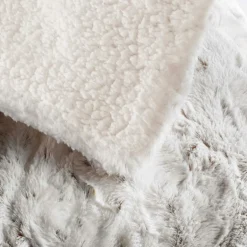 Plaid fausse fourrure (220 x 240 cm) Alaska Ecru
