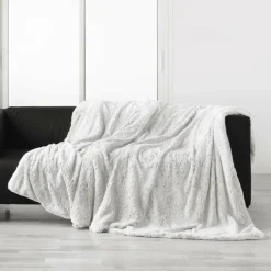 Plaid fausse fourrure (180 x 220 cm) Alaska Ecru