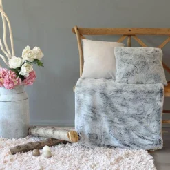 Plaid fausse fourrure (130 x 150 cm) Ours Gris