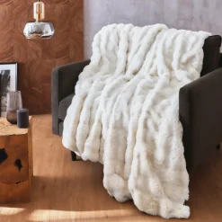 Plaid fausse fourrure (220 x 240 cm) Toronto Ivoire