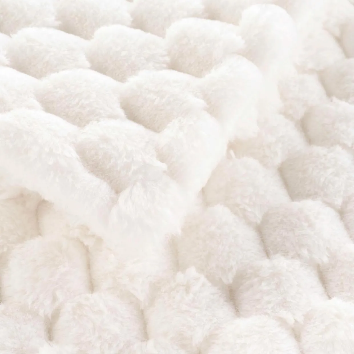 Plaid fausse fourrure (220 x 240 cm) Frosty Ecru